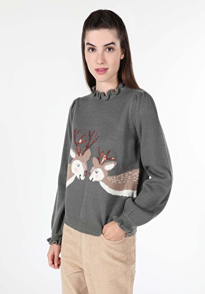 Image de Pull Anthracite Regular Fit   Femme