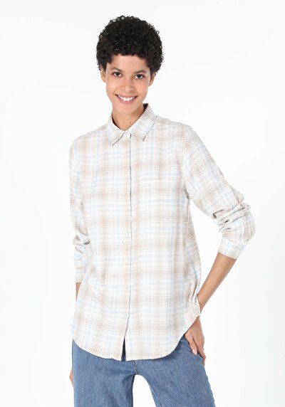 Image de Chemise À Manches Longues Beige Regular Fit Femme