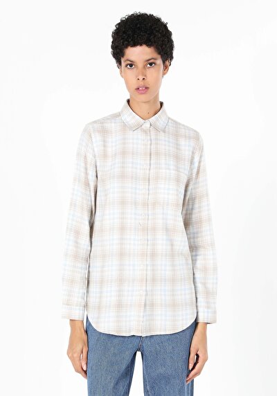 Image de Chemise À Manches Longues Beige Regular Fit   Femme