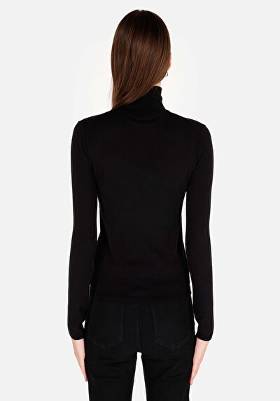 Image de Pull Noir Slim Fit Manches Longues  Femme