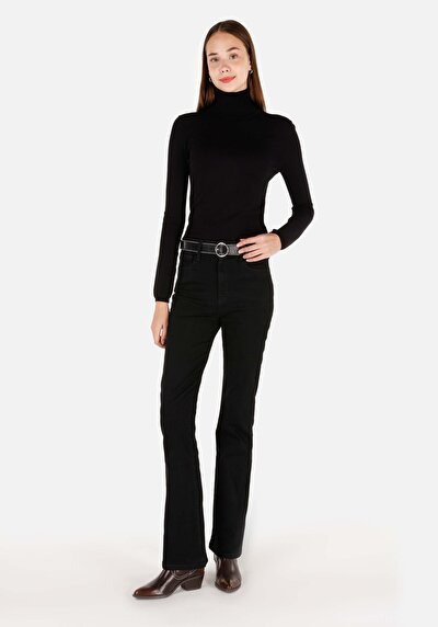 Image de Pull Noir Slim Fit Manches Longues  Femme