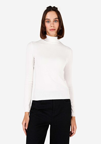Image de Pull Blanc Slim Fit Manches Longues  Femme