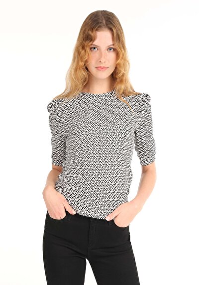 Image de T-shirt À Manches Courtes Blanc Slim Fit Femme