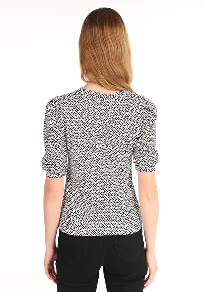Image de T-shirt À Manches Courtes Blanc Slim Fit Femme