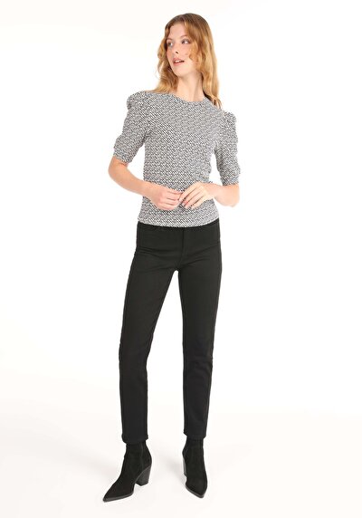 Image de T-shirt À Manches Courtes Blanc Slim Fit Femme