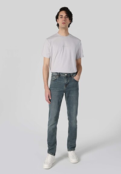 Image de 044 Karl Pantalon Bleu En Straight Fit Homme
