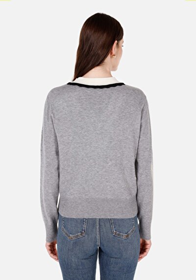 Image de Pull Gris Regular Fit Manches Longues  Femme
