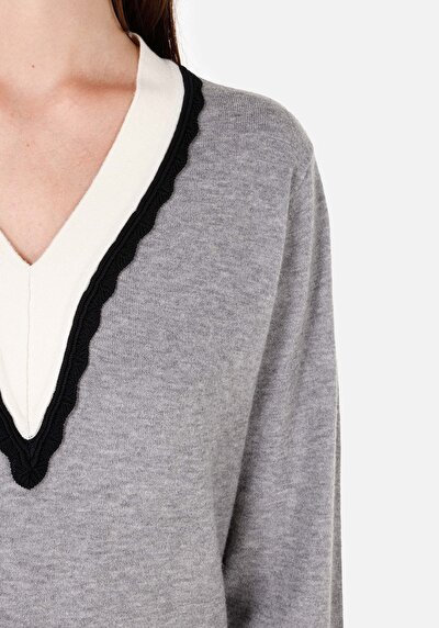 Image de Pull Gris Regular Fit Manches Longues  Femme