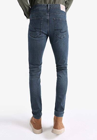 Image de 041 Danny Pantalon Bleu Foncé Slim Leg Low Rise En  Slim Fit Homme