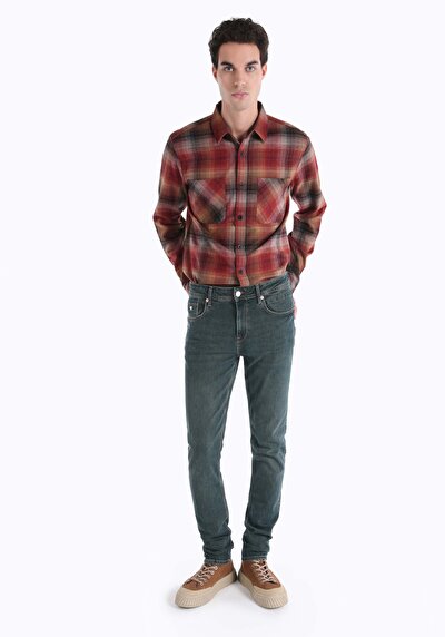 Image de 044 Karl Pantalon Vert Straight Leg Low Rise En Straight Fit Homme