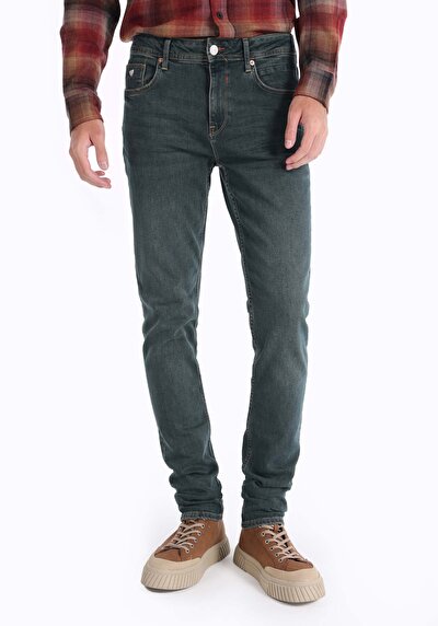 Image de 044 Karl Pantalon Vert Straight Leg Low Rise En  Straight Fit Homme