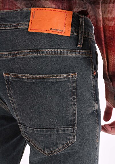 Afficher les détails de 044 Karl Pantalon Vert Straight Leg Low Rise En  Straight Fit Homme
