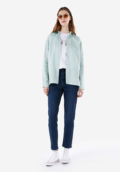 Image de 896 Maria Pantalon Denim Tapered Leg Medium Rise En Mom Fit Femme