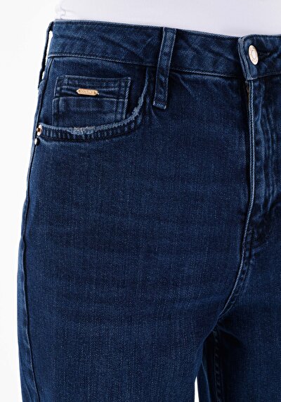 Image de 896  Maria Pantalon Denim Tapered Leg Medium Rise En  Mom Fit Femme