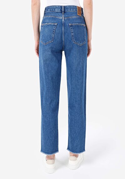 Image de 884 Lauren Pantalon Bleu En Straight Fit Femme