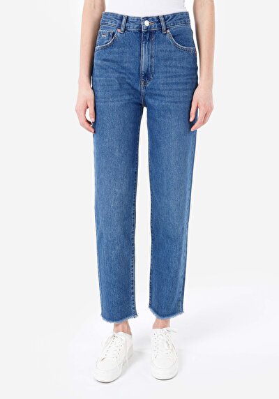 Image de 884 Lauren Pantalon Bleu   En  Straight Fit Femme