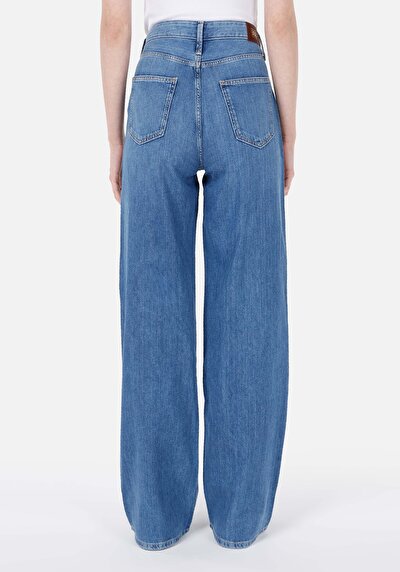 Image de 970 Berry Pantalon Wide Leg High Rise En Regular Fit Femme