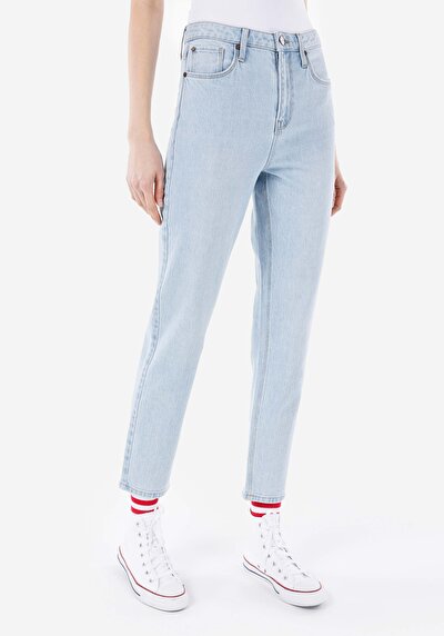 Image de 896 Maria Pantalon Tapered Leg High Rise En Mom Fit Femme
