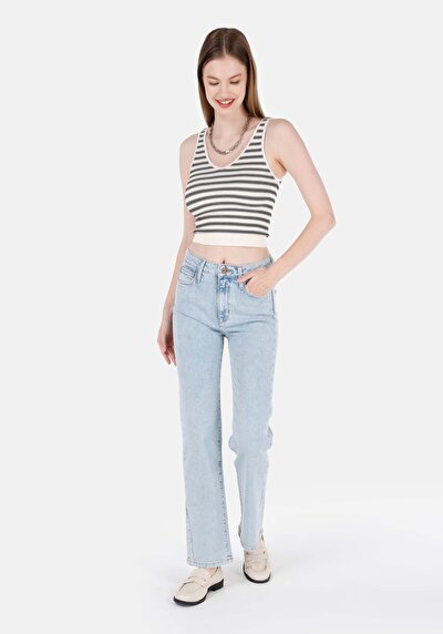 Image de 771 Emery Pantalon Bleu   En  Regular Fit Femme
