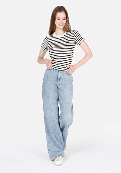 Image de 970 Berry Pantalon Bleu En Regular Fit Femme