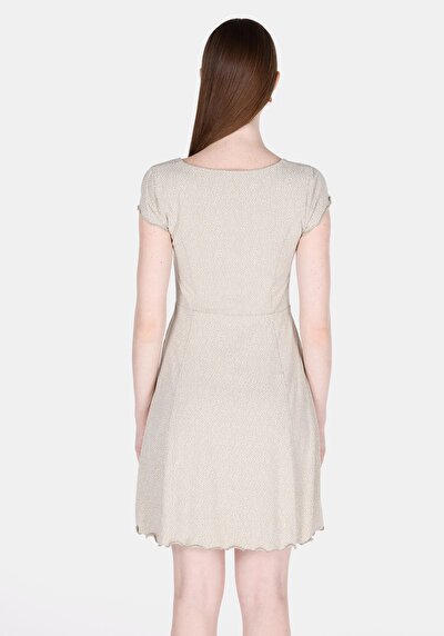 Image de Robe Vert Slim Fit Manches Courtes Mini Côtelé Femme