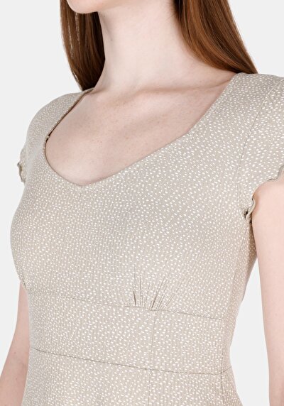 Image de Robe Vert Slim Fit Manches Courtes Mini Côtelé Femme