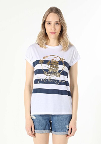 Image de T-shirt À Manches Courtes Marine Regular Fit  Femme