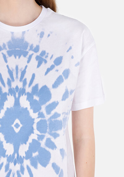 Image de T-shirt À Manches Courtes Blanc Regular Fit Imprimé Femme