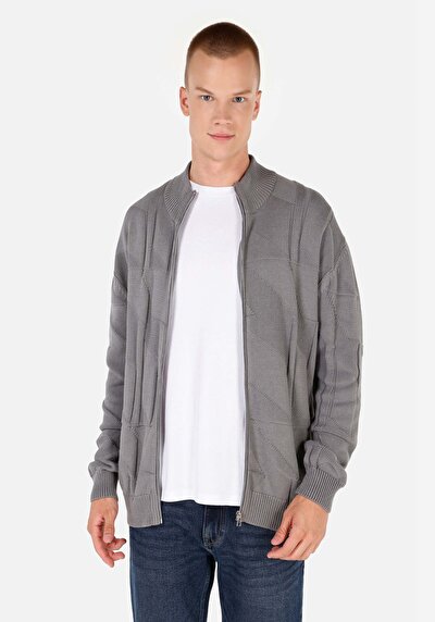 Image de Cardigan Tricot Gris Regular Fit Homme