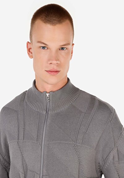 Image de Cardigan Tricot Gris Regular Fit Homme
