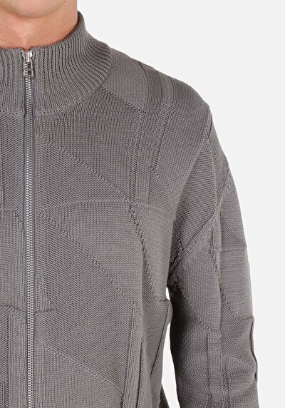 Image de Cardigan Tricot Gris Regular Fit Homme