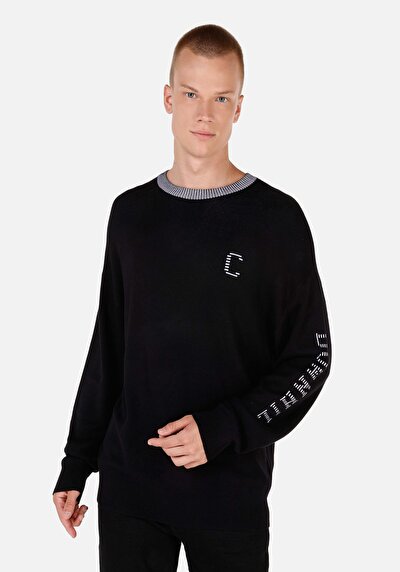 Image de Pull Noir Comfort Fit Manches Longues  Homme