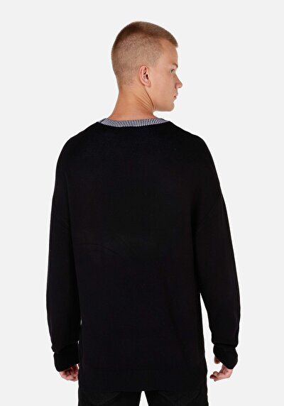 Image de Pull Noir Comfort Fit Manches Longues  Homme