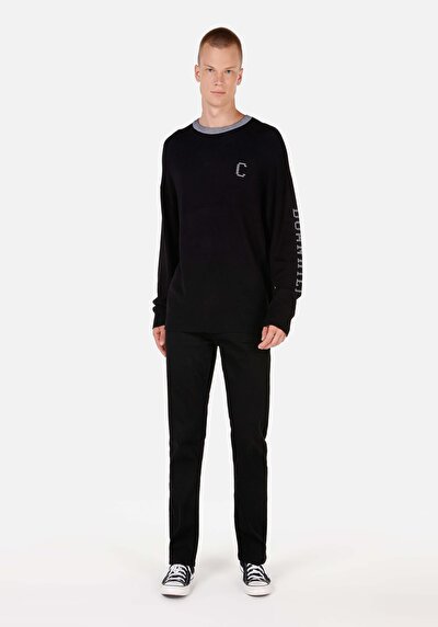 Image de Pull Noir Comfort Fit Manches Longues  Homme
