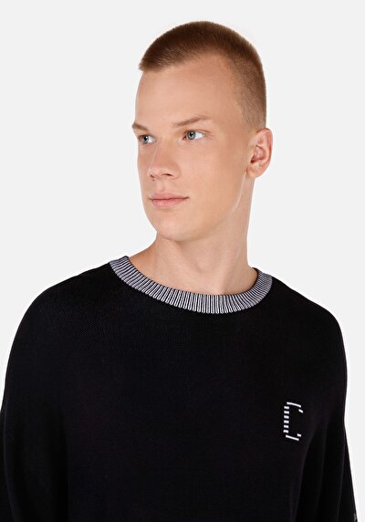 Image de Pull Noir Comfort Fit Manches Longues  Homme