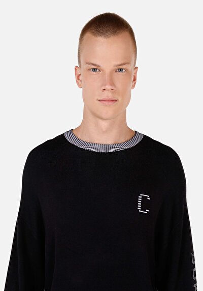 Image de Pull Noir Comfort Fit Manches Longues  Homme