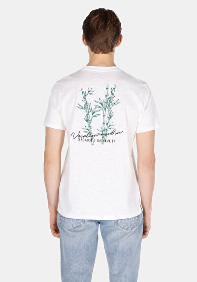 Image de T-shirt À Manches Courtes Blanc Regular Fit Droit Homme