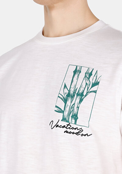 Image de T-shirt À Manches Courtes Blanc Regular Fit Droit Homme