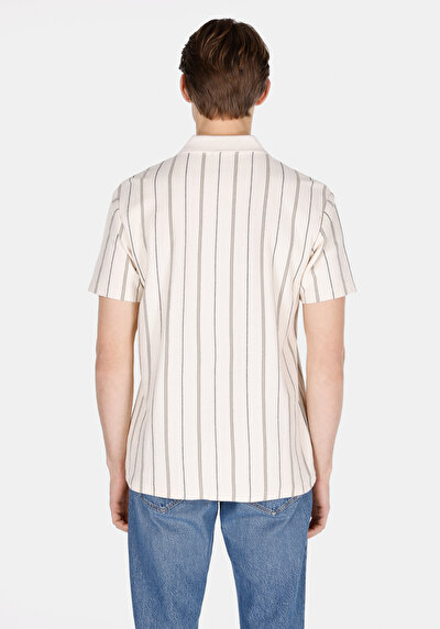 Image de T-shirt Polo À Manches Courtes Ecru Jakarli Comfort Fit Homme