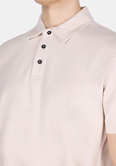 Image de T-shirt Polo À Manches Courtes Beige Droit Regular Fit Homme