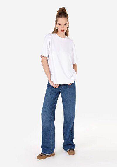 Image de 970 Berry Pantalon Bleu   En  Regular Fit Femme