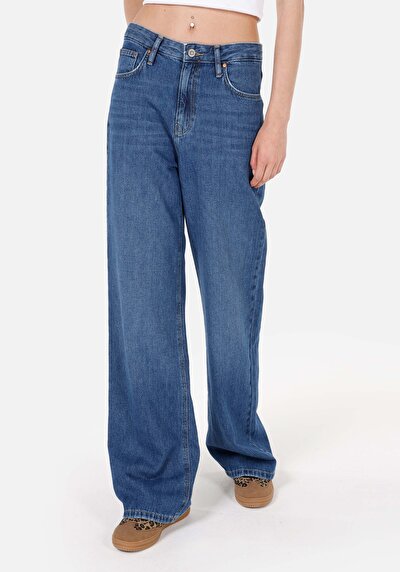 Image de 970 Berry Pantalon Bleu En Regular Fit Femme