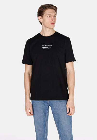 Image de T-shirt À Manches Courtes Noir Comfort Fit Droit Homme