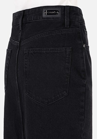 Afficher les détails de Jupe Noir Slim Fit Droit Jean Mdi Femme