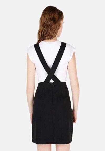 Image de Robe Noir Regular Fit Sans Manches Mini Sergé Femme