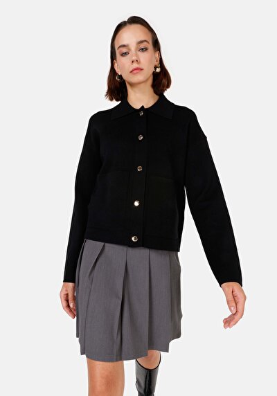 Image de Cardigan Tricot Noir Regular Fit Femme