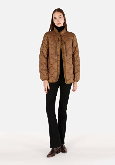 Image de Veste Marron Regular Fit Manches Longues Matelassé Femme