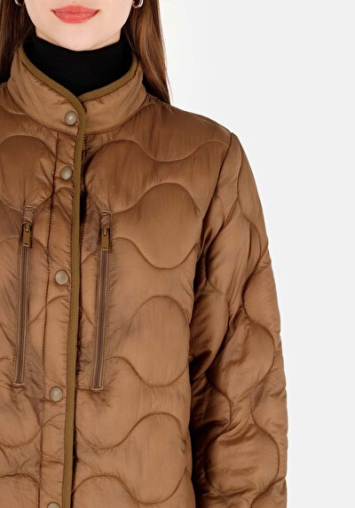 Image de Veste Marron Regular Fit Manches Longues  Matelassé Femme