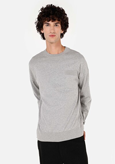 Image de Pull Gris Comfort Fit Manches Longues  Homme