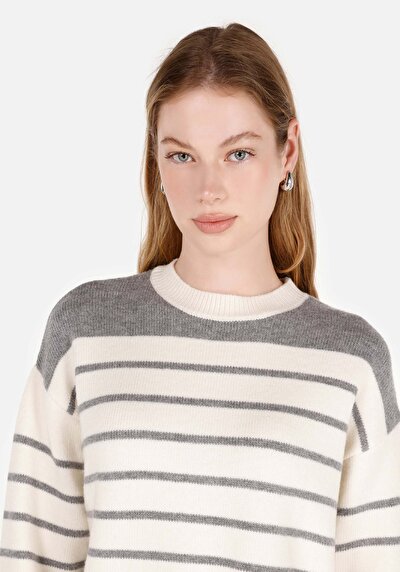 Image de Pull Ecru Regular Fit Manches Longues  Femme
